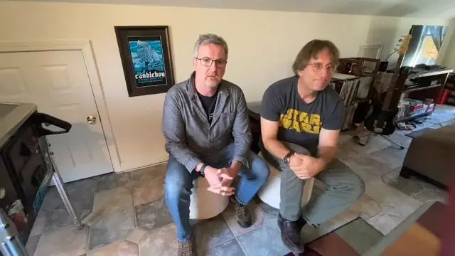 Two members of the Zephyr team in the studio